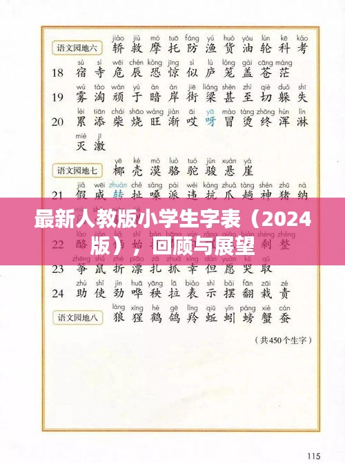 最新人教版小学生字表（2024版），回顾与展望