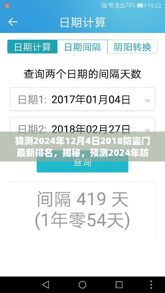 揭秘预测，2024年防盗门市场格局及最新排名展望（时间戳，2024年12月4日）