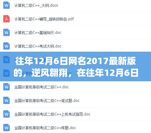 往年12月6日，我与最新版网名逆风翱翔一同蜕变