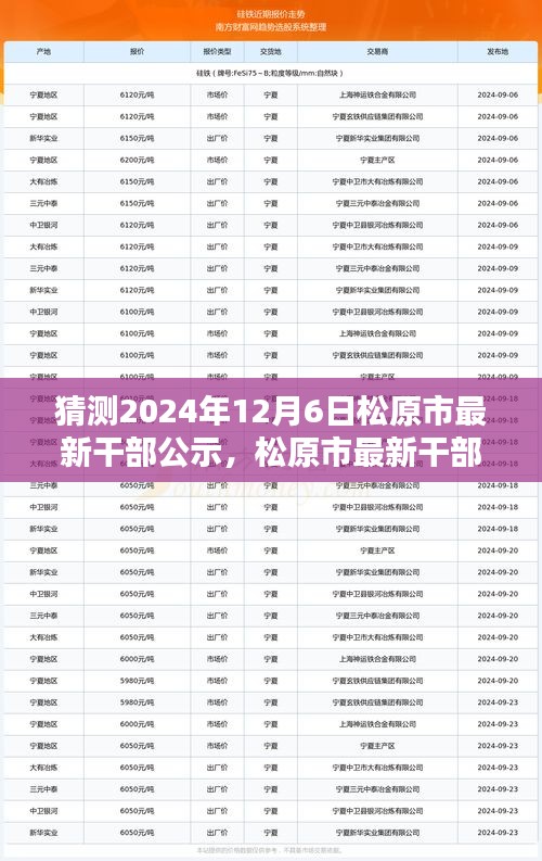 猜测2024年12月6日松原市最新干部公示，松原市最新干部公示系统，科技引领未来，智能公示革新体验