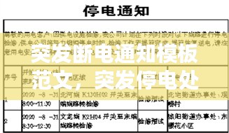 突发断电通知模板范文，突发停电处理流程 