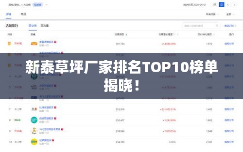 新泰草坪厂家排名TOP10榜单揭晓！